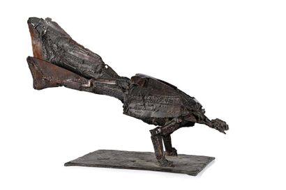 César (1921-1998) Feet on the wall, 1956/1979 Bronze print with brown patina, signed...
