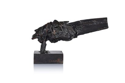 César (1921-1998) Winged insect, 1958/1969 Bronze print with dark brown patina, signed...