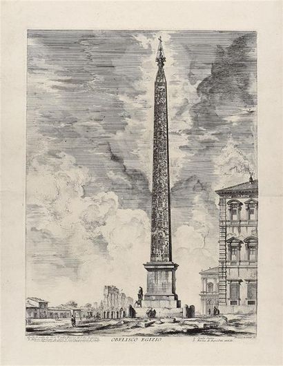 null Giovanni Battista PIRANESI (1720-1778) Obelisco Egizio, 1759 Eau-forte. Hind...
