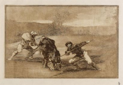 null Francisco de GOYA Y LUCIENTES (1746-1828) Autre mode de chasser à pied. Planche...
