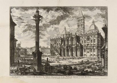 null Giovanni Battista PIRANESI (1720-1778) Veduta della basilica di Santa Maria...