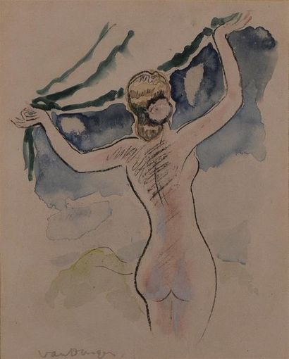 null De ou d'après Kees van DONGEN (1877-1968) Femme à sa toilette Estampe d'illustration...