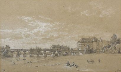 null Attribué à Jacques Charles OUDRY (Paris 1720 - Lausanne 1778) 
Vue du pont de...
