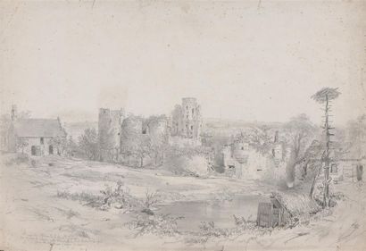 null Félix BENOIST (1818-1896) Ensemble de deux feuilles : Ruines du château de la...