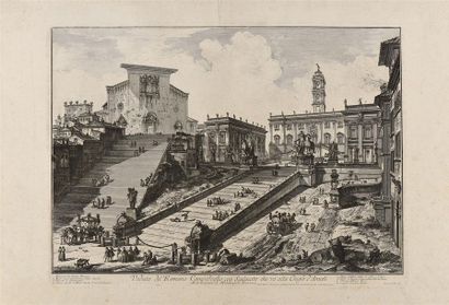 null Giovanni Battista PIRANESI (1720-1778) Veduta del Romano Campidoglio, 1775 Eau-forte....