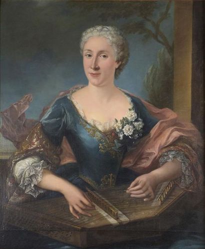 null Ecole FRANCAISE du XVIIIe, entourage de Donatien NONOTTE Portrait de femme et...