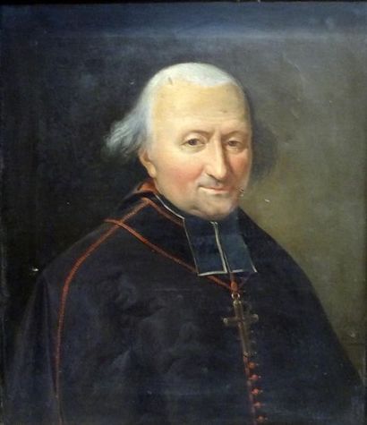 null Antoine BOREL (1743-1810) Portrait d'un prélat (Monseigneur Clerc) Huile sur...