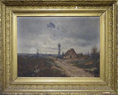 null Jean BAIN (XIXe-XXe siècle) Chemin animé Huile sur toile signée et datée 94...