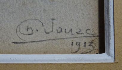 null Ecole FRANCAISE du XXe siècle Cour de Rohan Pastel, sur papier signé en bas...