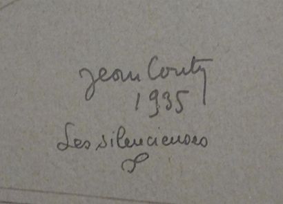 null Jean COUTY (1907-1991) Les silencieuses Dessin à la plume signé, titré et daté...
