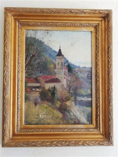 null Léonce PELLETIER (1869-1950) Vallon du Magnan, 1905 Huile sur toile signée,...