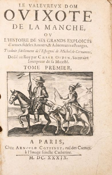 CERVANTES (Miguel de) Le valeureux Quixote de la Manche ou l'histoire de ses grands...