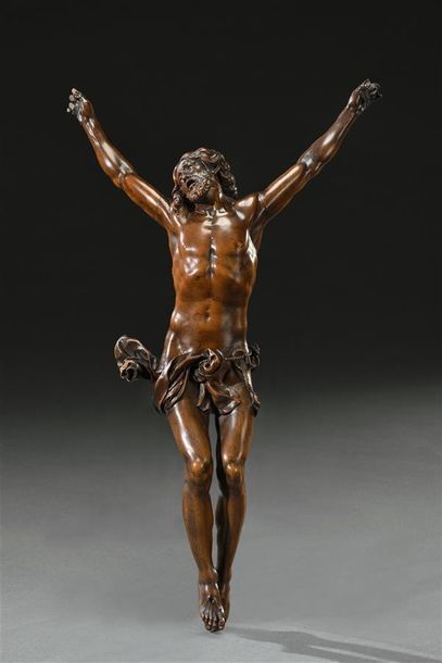 WALTER POMPE (1703-1777) Beau Christ en buis à périzonium noué
Signé au dos "Walt...