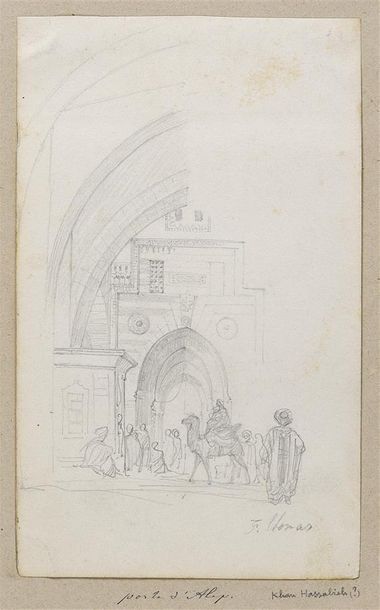 Félix THOMAS (1815-1875) Aleppo
Mine graphite door on paper, signed below right,...