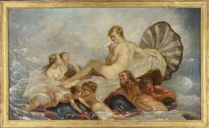 Ecole française dans le goût du XVIIIe siècle The birth of Venus
Oil on canvas
H....