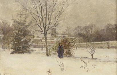Charles BEAUVERIE (1839-1923) Effet de neige
Huile sur toile, signée en bas à gauche...