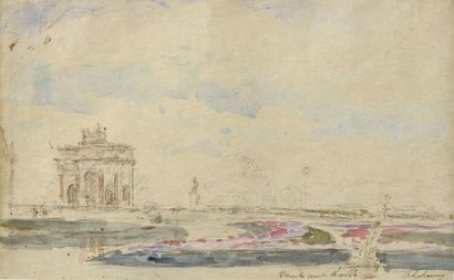 ALBERT LEBOURG (1849-1928) The arc of the Carrousel du Louvre
Watercolour and graphite...