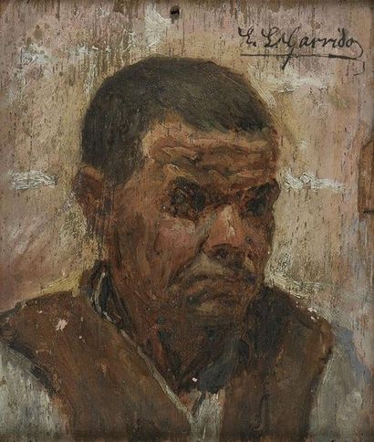 Eduardo Léon GARRIDO (1856-1949) Portrait d'homme
Huile sur panneau, signée en haut...