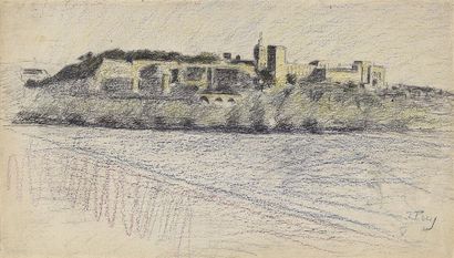 Jean PUY (1876-1960) Avignon, the palace of the Popes
Feather and pastel, signed...
