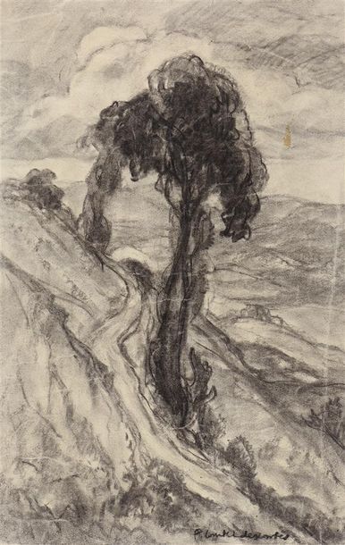 Pierre COMBET-DESCOMBES (1885-1966) The
charcoal tree, signed below right
H. 48 cm...