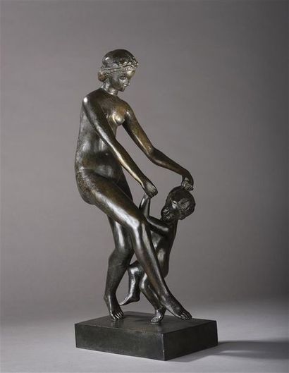 JOSEPH BERNARD (1866-1931) Femme à l'enfant, étude
Bronze à patine brune
Modèle créé... Gazette Drouot