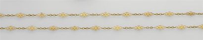 Long antique necklace in 18K (750°/°°°) yellow...