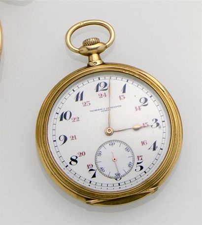 VACHERON & CONSTANTIN 18K (750°/°°°) yellow gold gusset watch with round dial and...