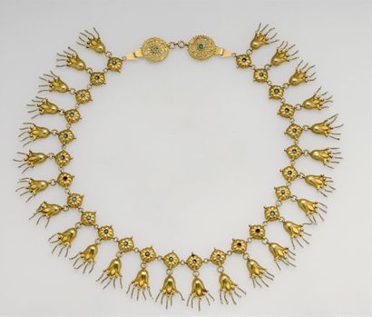 Necklace in 18K (750°/°°°) yellow gold composed...