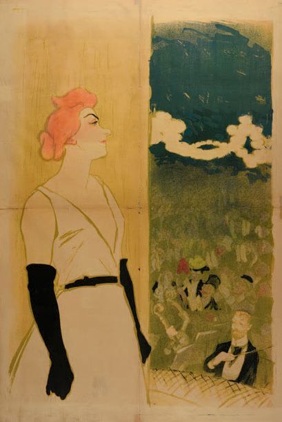 Théophile Alexandre STEINLEN (1859-1923) Yvette Guilbert aux Ambassadeurs. 1894.
Affiche...