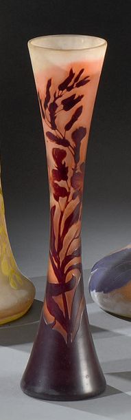 Établissements GALLÉ (1904-1936) Roses
Haut vase diabolo
Épreuve en verre multicouche...