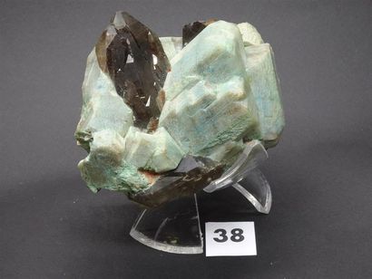 null AMAZONITE ET QUARTZ FUME COLORADO (10cm) BELLE COULEUR NATURELLE