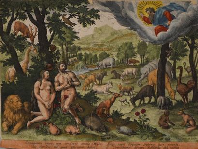 null [ADAM ET EVE. XVIe - XVIIe siècles] - Aldegrever. Adam et Eve (Bartsch 136)....