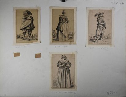 null D'après Jacques CALLOT (1592 - 1635) Environ 140 planches de diverses suites...