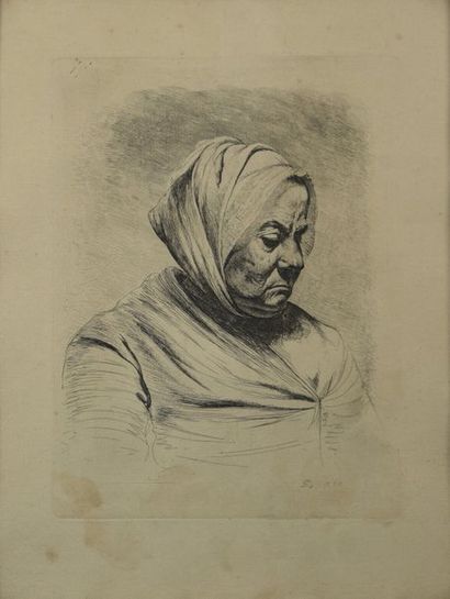 null Jean-Jacques de BOISSIEU (1736-1810) 
- Anesse et son anon. (Perez 105) Eau-forte....