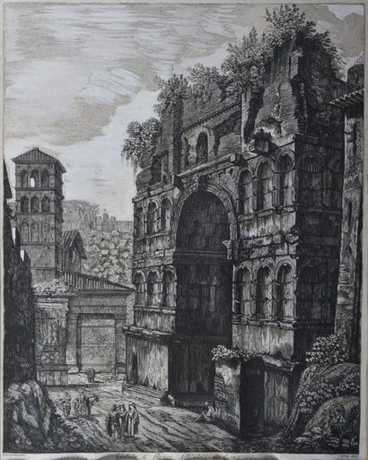 null Luigi ROSSINI (1790-1824) Vues de l'Arc de Gianno Eaux-fortes. Epreuves rehaussées...