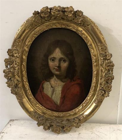 null Ecole FRANCAISE du XVIIIe siècle Portrait de jeune garçon Huile sur panneau...