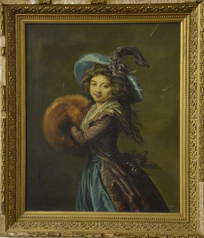 null MA. ALLARD (Début XXe siècle), d'après Elisabeth Vigée LEBRUN ( 1755-1842) Femme...