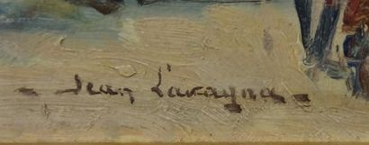 null Jean LAVAGNA (1919-2002) Le Paillon à Nice Huile sur carton, signée en bas à...