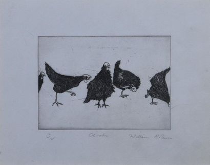 null William Francis ROBINSON (né en 1936)
Les poules - Le coq
Eaux-fortes. Epreuves...
