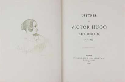 null HUGO (Victor). LETTRES DE VICTOR HUGO AUX BERTIN (1827 - 1877). Paris, Plon,...