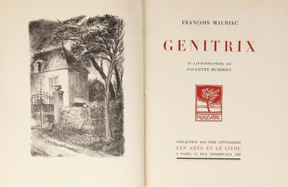 null MAURIAC (Fr.). Genitrix. Paris, les Arts et le Livre, 1927. In-12 carré, demi-maroquin...