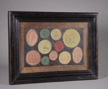 null Collection of eleven casts of seals of historical characters, city and brotherhoods,...