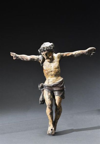 null Christ in polychrome carved wood, perizonium tied to the waist Popular work...