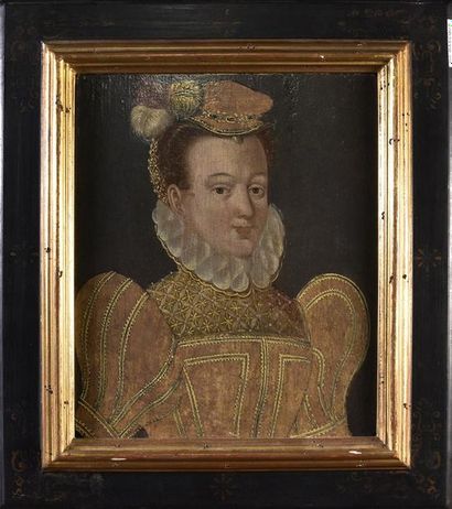 null 19th century FRENCH school Portrait of Queen Margot Oil on panel H. 29 cm -...