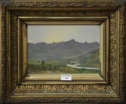 null Albert FOG (19th century) Mountain landscape Oil on canvas signed below left...