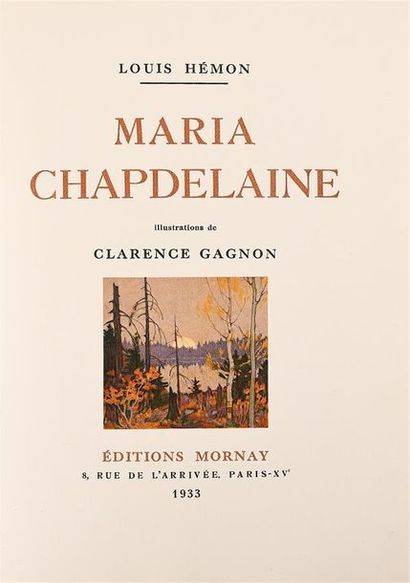 null HEMON (Louis). MARIA CHAPDELAINE. Paris, Mornay, 1933. In-8, maroquin ébène,...