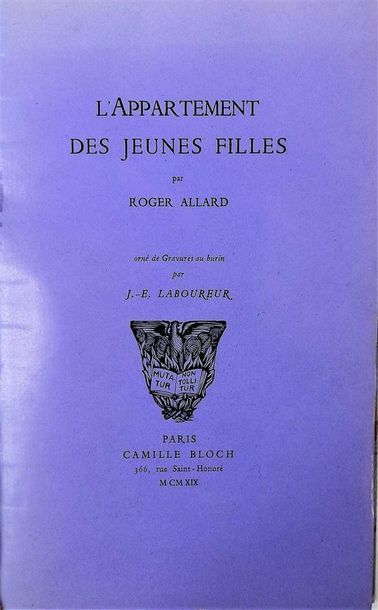 null ALLARD (Roger). L'APPARTEMENT DES JEUNES FILLES. Paris, Camille Bloch, 1919....