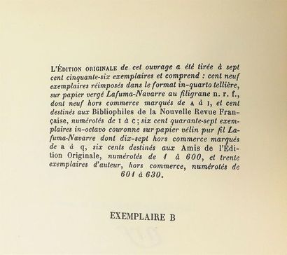 null DABIT (Eugène). PETIT-LOUIS. Paris, N.R.F., 1930. In-8, demi-maroquin cerise,...