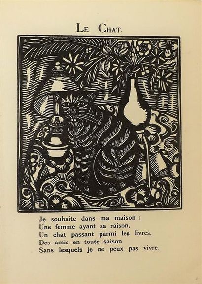 null APOLLINARY (William). THE BESTIARY OR ORPHAN CORTEGE. Paris, La Sirène, 1919....
