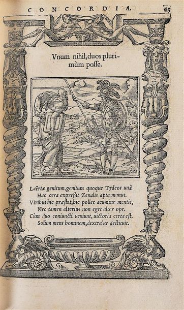 null ALCIAT (A). EMBLEMATA. Lyon, G. Rouille, 1548. In-8 de 164-[4] pages, demi veau...